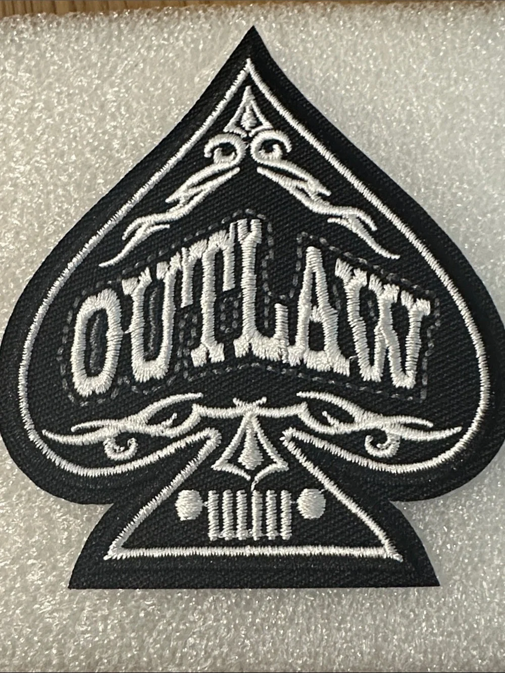 Outlaw Black & White Spade Patch